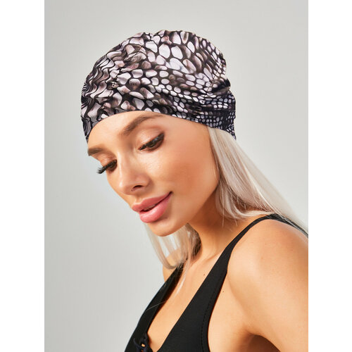 Шапочка для плавания женская для длинных волос в аквазоне GYM TEAM 54-60см змея