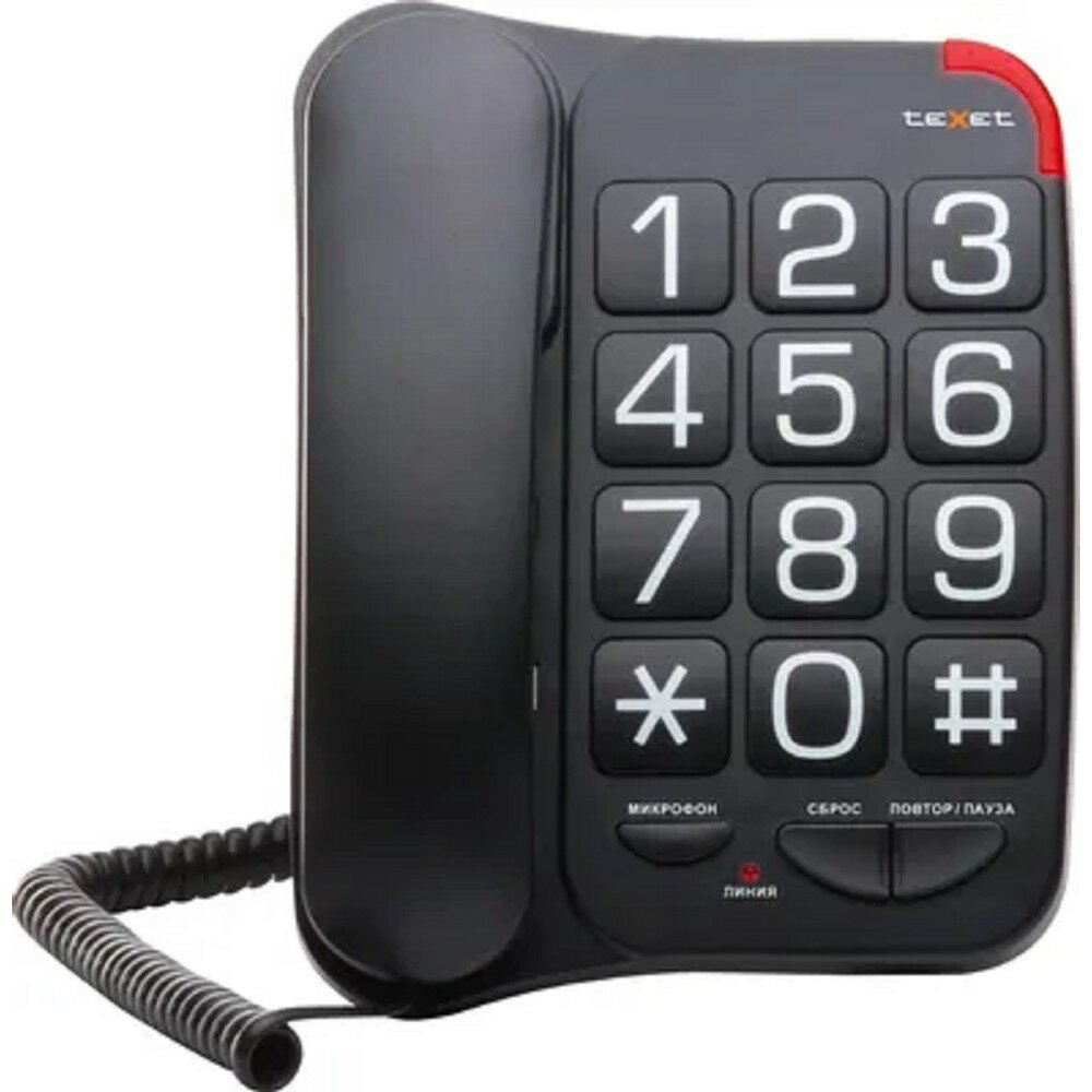 Texet Телефон проводной TX-201 черный