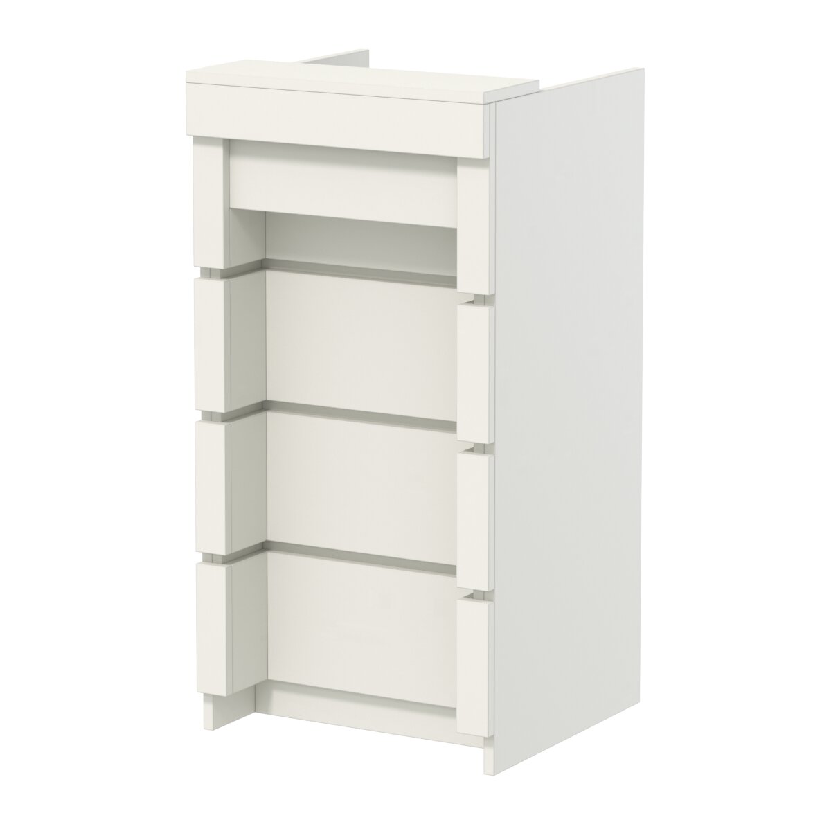 Торговый кассовый прилавок на колесах с утопленным фасадом №УФК-2-1, Белый