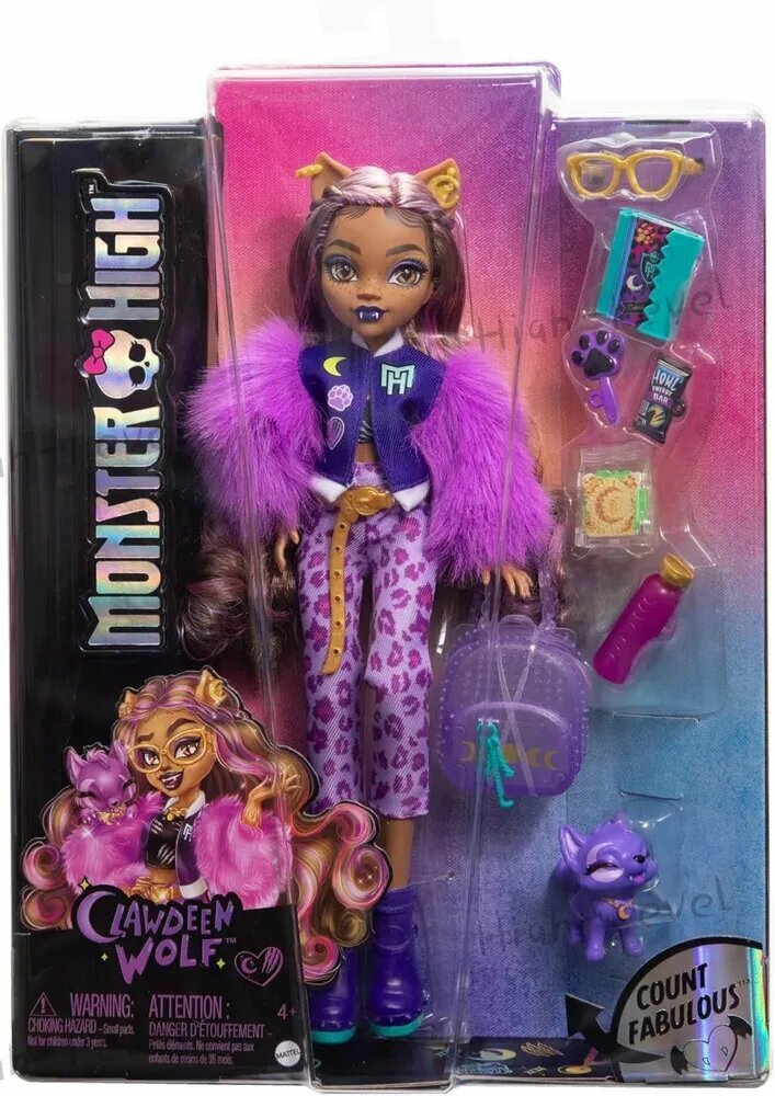Кукла Monster High Clawdeen Wolf Fashion с питомцем и аксессуарами