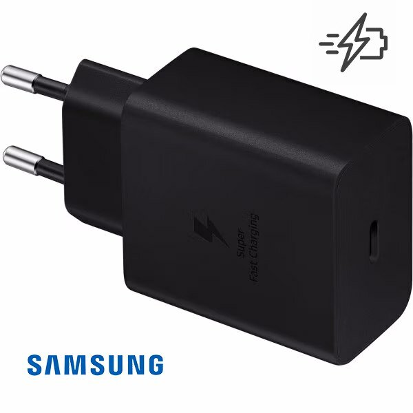 Сетевое зарядное устройство c кабелем USB Type-C to USB-C, быстрая зарядка 45 W, (EP-TA845), 1м, черный — фото 1