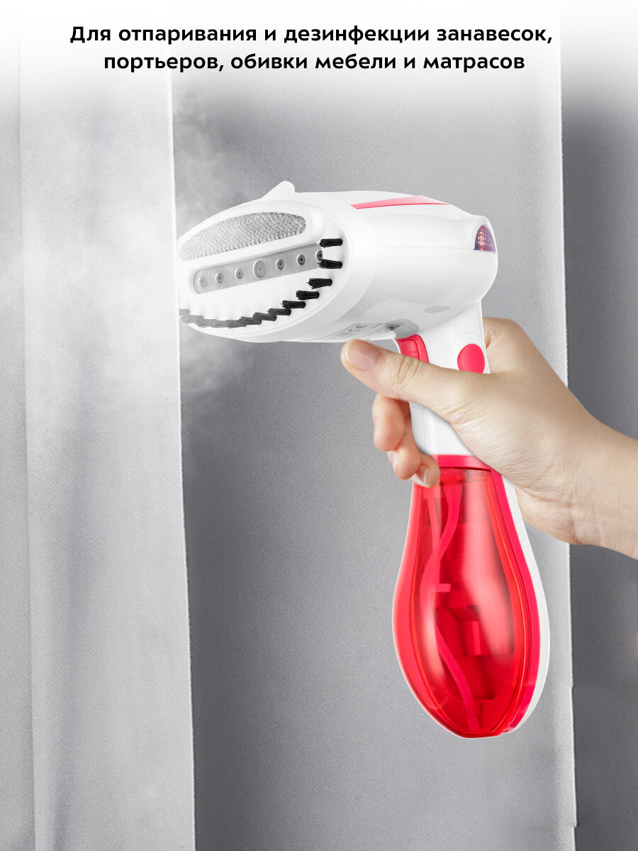Ручной отпариватель Kitfort КТ-9192-1 бело-малиновый — фото 1