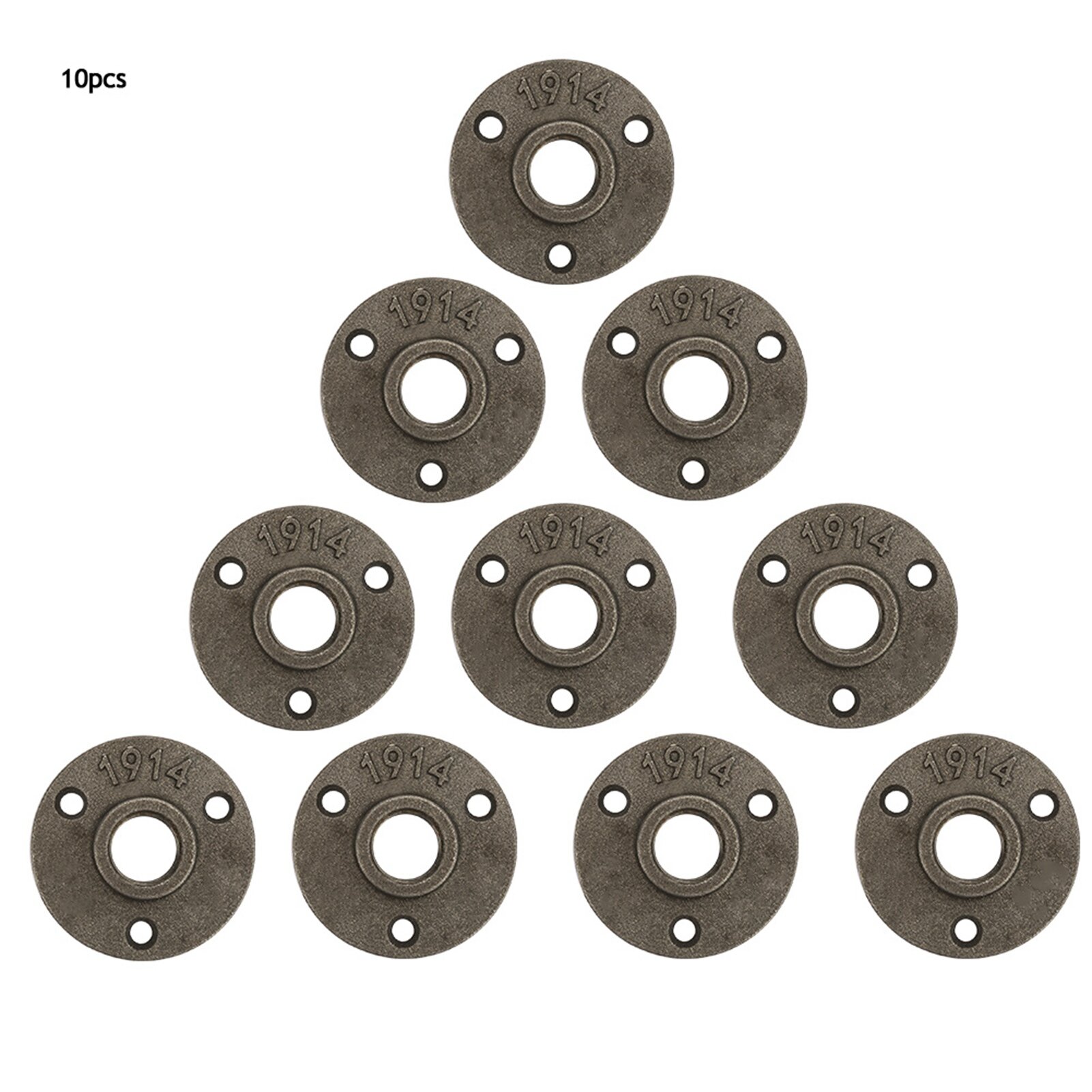 10 шт. Сплав/ чугун 3 отверстия 65 мм DN15 Фланцевая труба основание фланца пола (чугун)