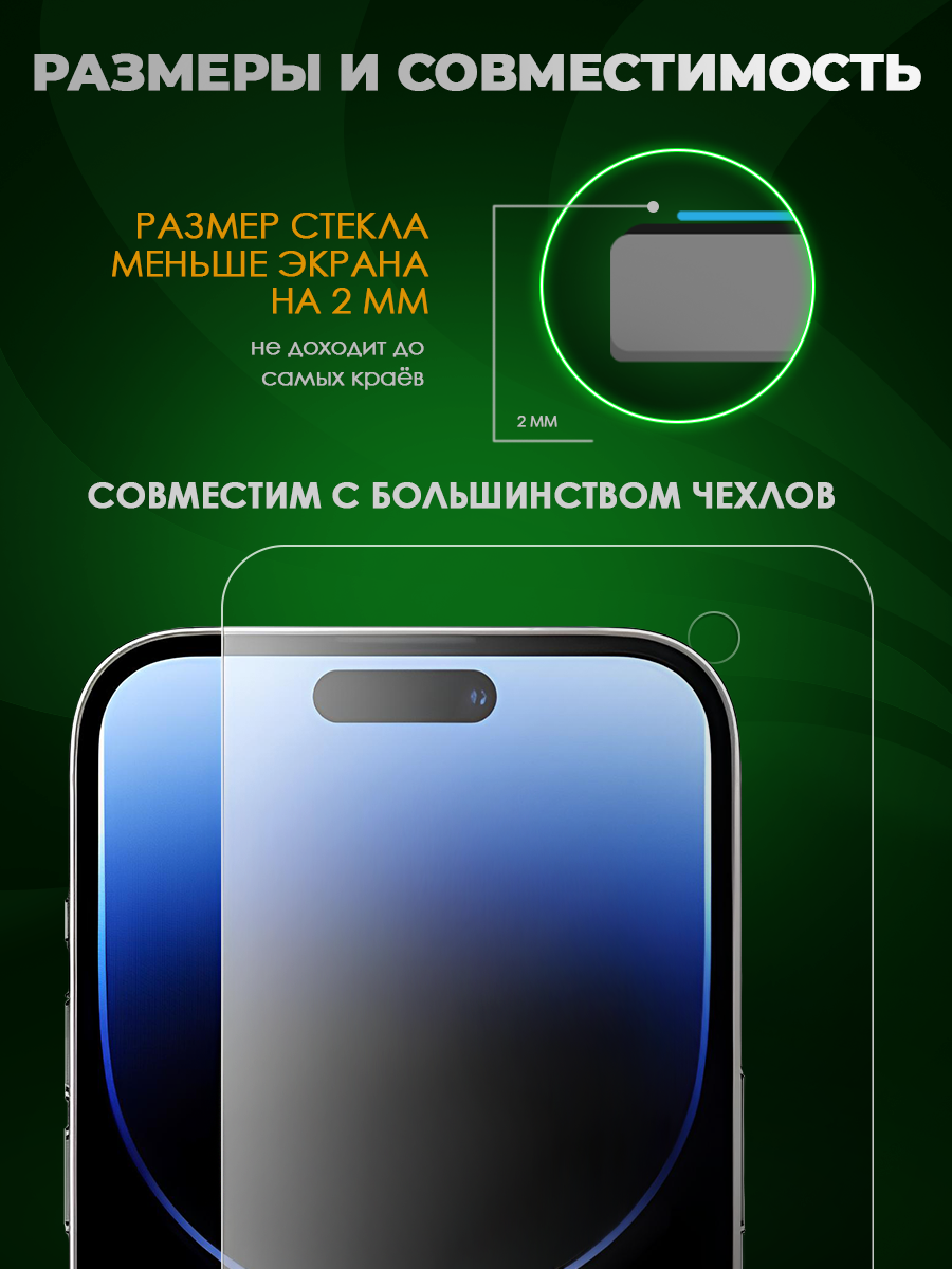 Защитное стекло самоклеящееся с боксом iPhone 16 Pro Max, iGrape (Антишпион) / стекло на айфон 16 про макс — фото 1