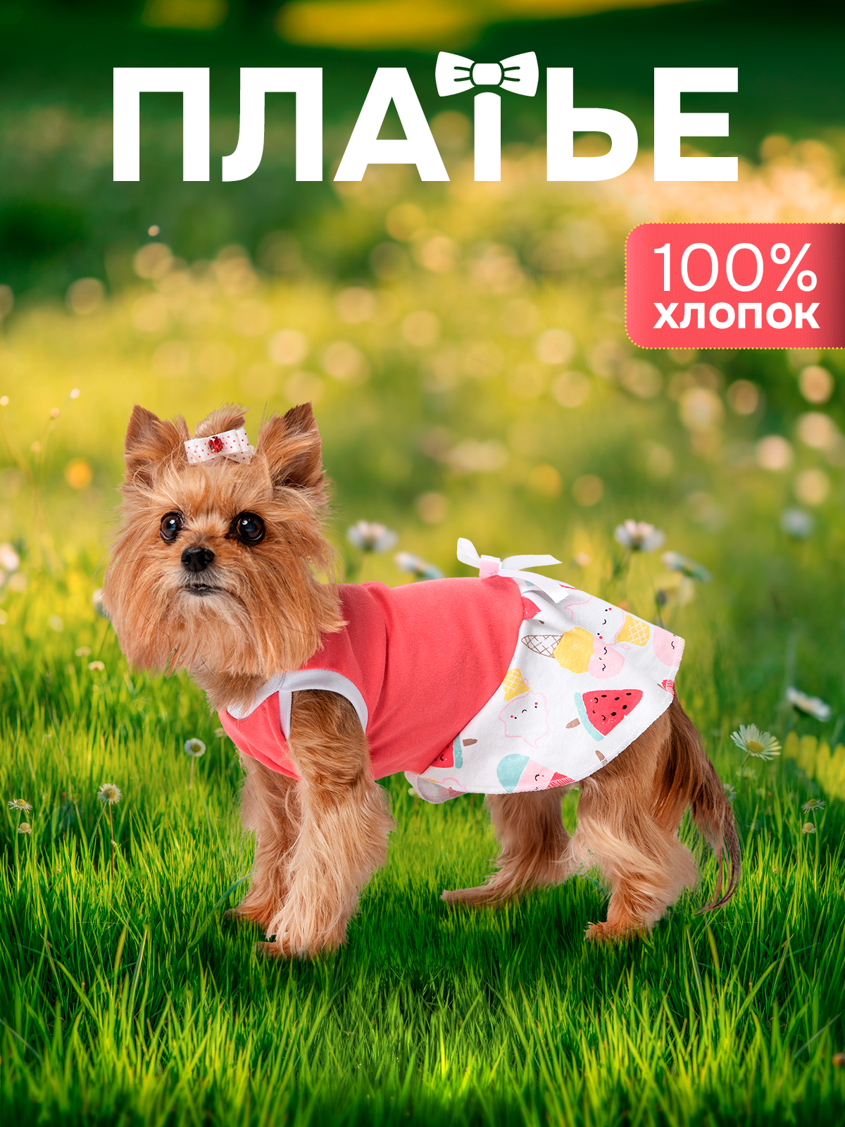 Платье для собак и кошек «Маленькая кокетка» р. 32 (Мороженое)
