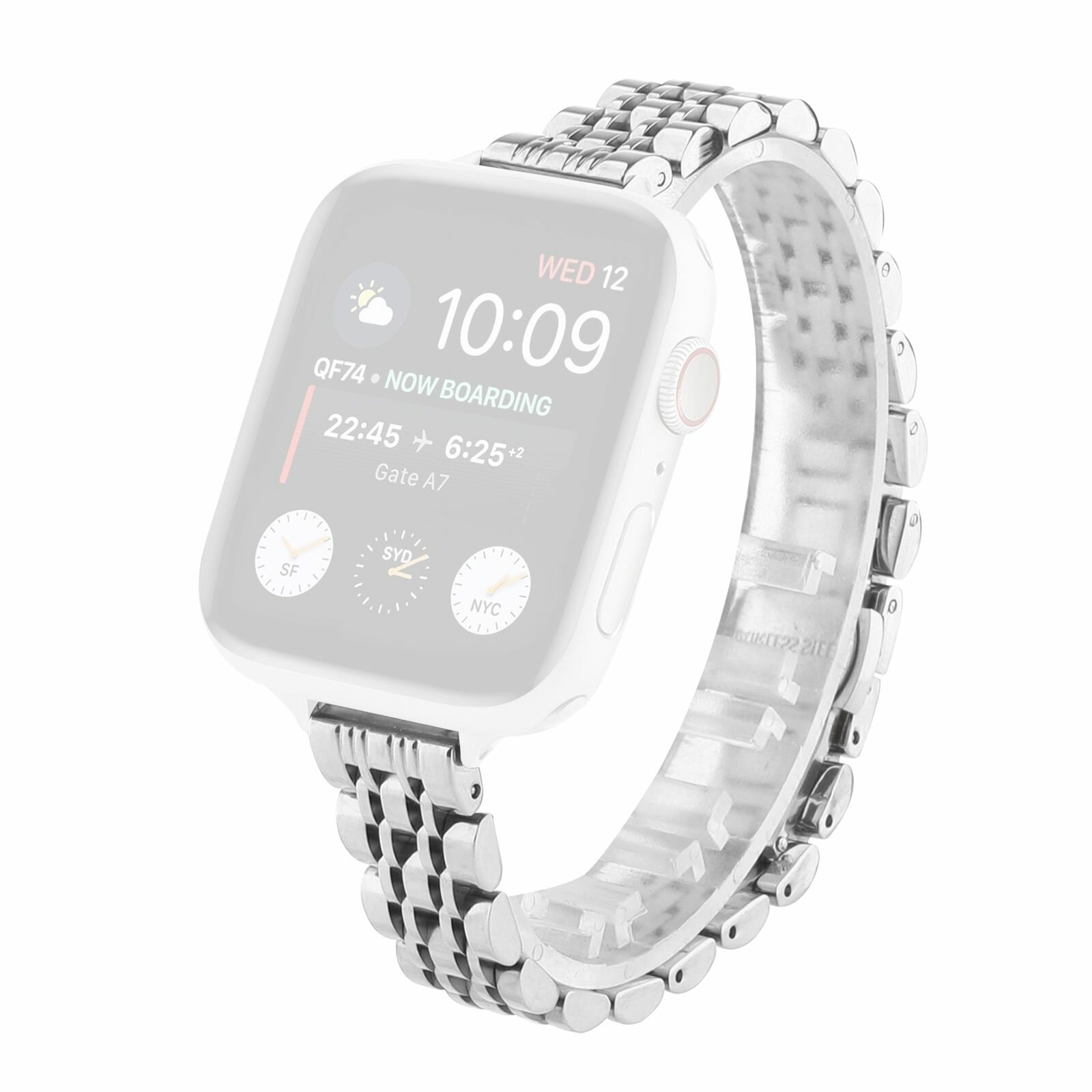 Металлический ремешок для Apple Watch Series 1-11 38-40-41-42мм - серебристый — фото 1