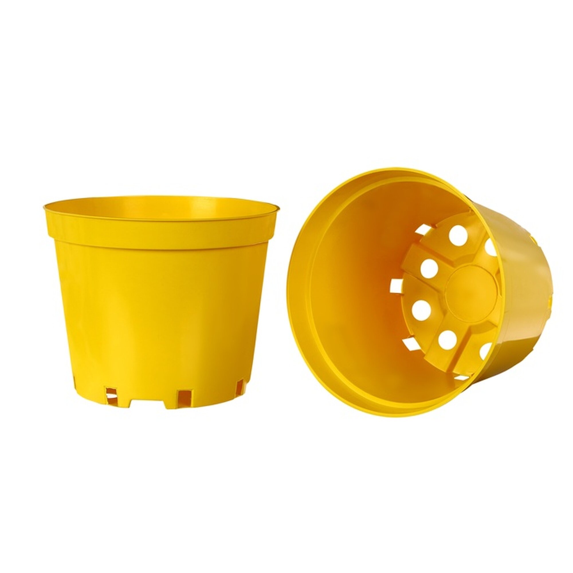 Горшок для рассады 5 л d = 22 см h = 18 см пластик жёлтый Greengo