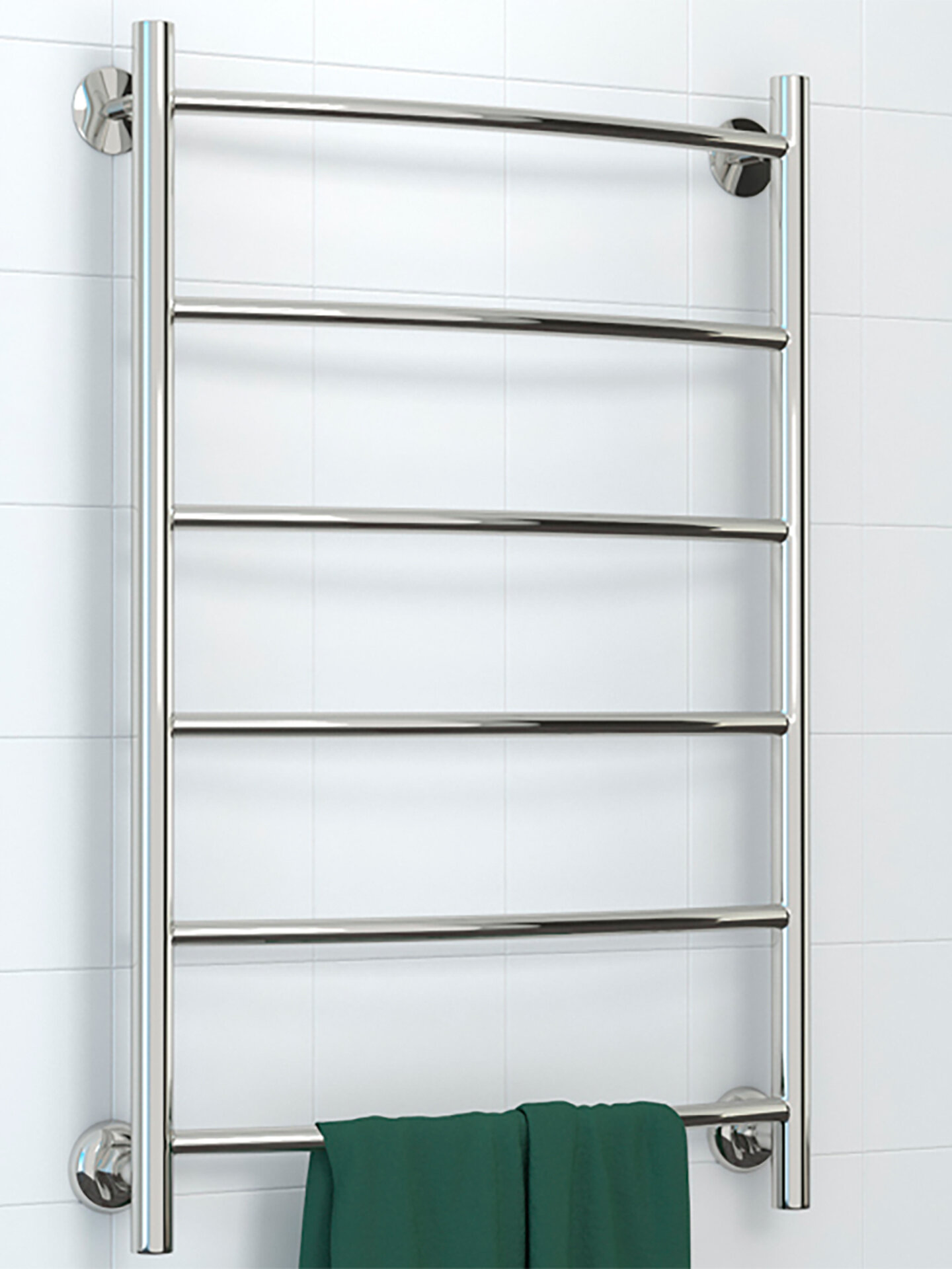 Полотенцесушитель водяной Сунержа ВПС-52П 80x50 мм нержавеющая сталь c полимерным покрытием 3/4" цвет хром - фото №3