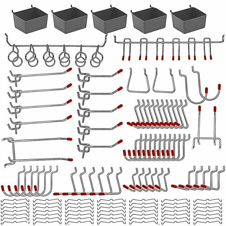 114 шт, металлические крючки для перфорированной панели, органайзер, набор, подвесные замки