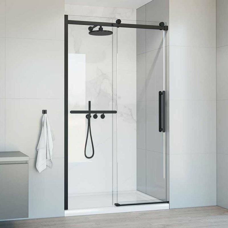 Душевая дверь в нишу Vincea Como Soft VDS-1CS150CLB 150 см профиль черный