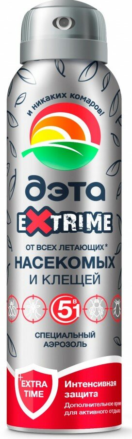 Другие товары 12 ДЭТА EXTRIME Аэрозоль 150мл. (5в1) От клещей комаров мошек слепней (на кожу) проф. 0734