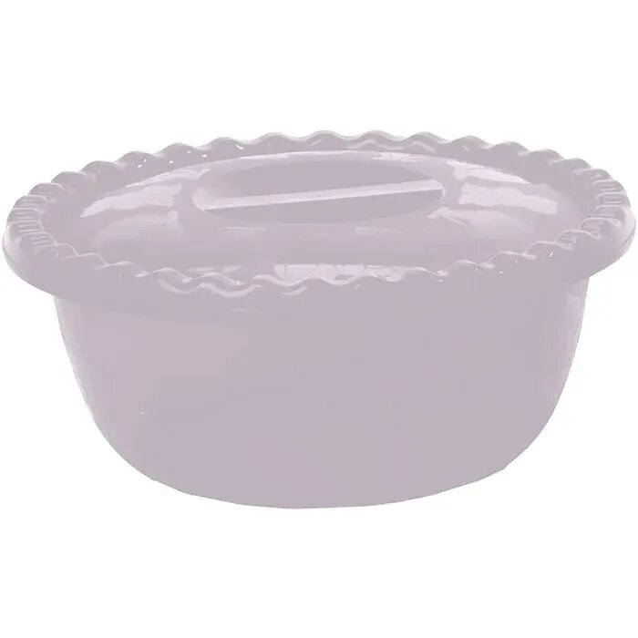 Миска пластиковая круглая с крышкой 3л цвет чайная роза комплект 35 штук