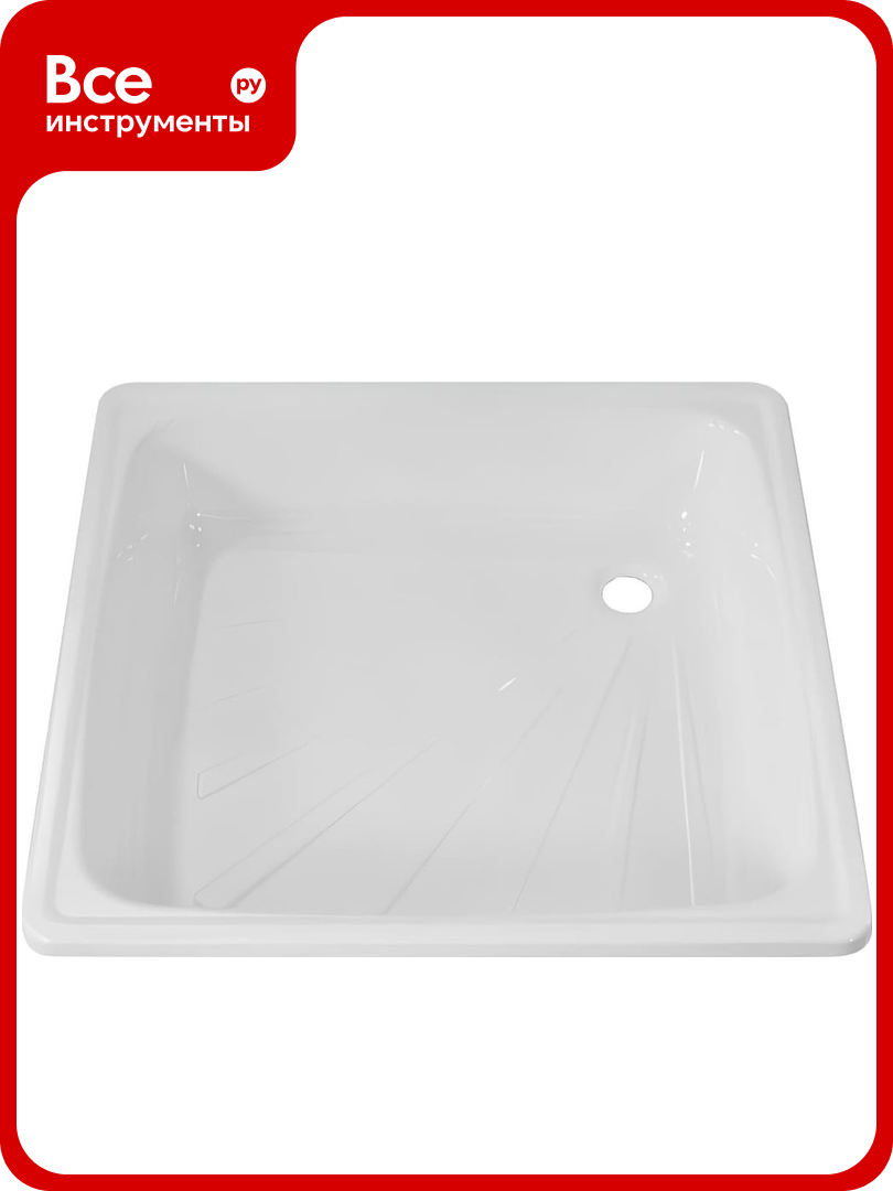 Поддон стальной Selena 90x90 квадрат белый рифленый б/к 023-2589