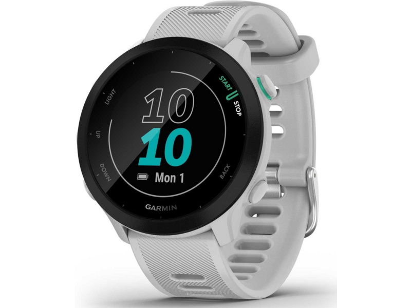 Смарт-часы Garmin Forerunner 55 42мм 1.04" LCD корп. белый рем. белый разм. брасл:127-220мм (010-02562-11)