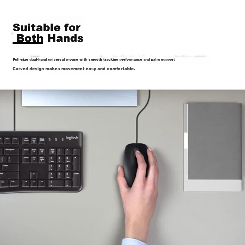 Logitech MK121P (MK120) Wired Keyboard and Mouse Combo 108-Key Full Size Commercial Office Computer Set (K120 Keyboard + M110 Mouse) — фото 1