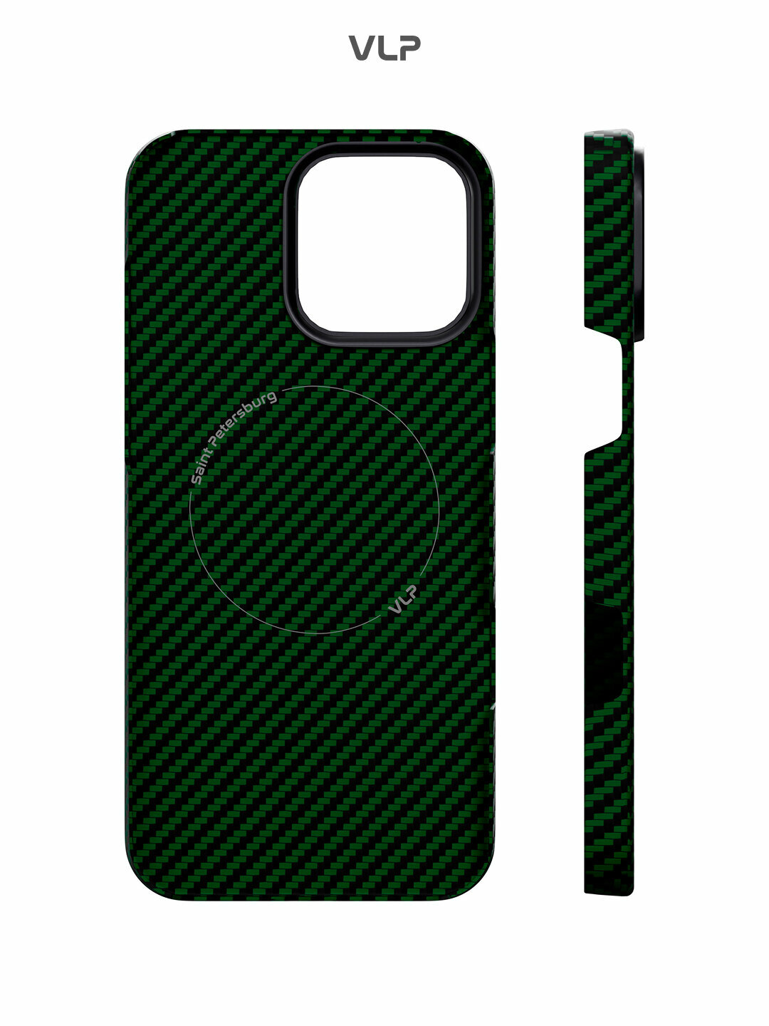 Чехол защитный VLP Kevlar Case с MagSafe для iPhone 16 ProMax, зеленый — фото 1