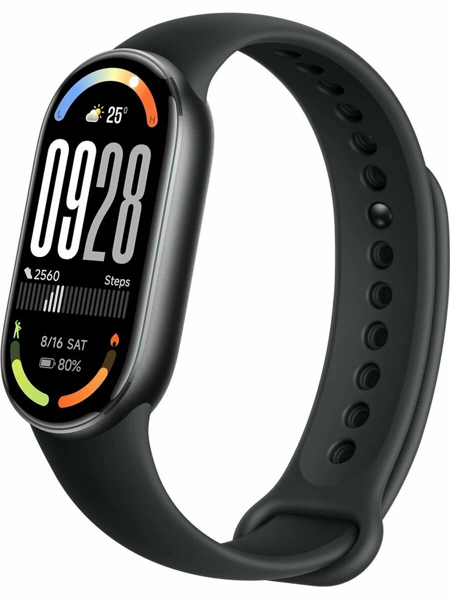 Фитнес браслет Xiaomi Smart Band 10, 1,72" AMOLED экран, водонепроницаемость 5ATM, Midnight Black, Черный