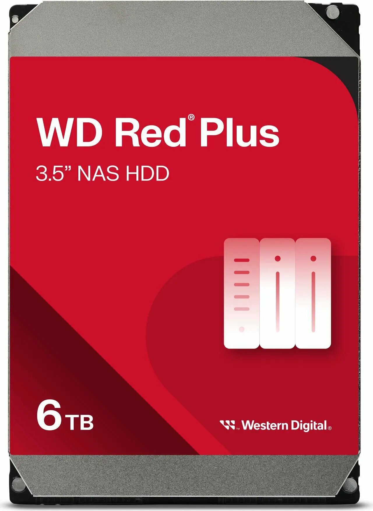 Жесткий диск WD Red Plus WD60EFPX, 6ТБ, 3.5", SATA 6Gb/s, кэш 256МБ, для NAS