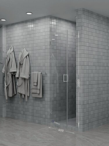 Изображение товара Душевая дверь в нишу staklo 65x200 из осветленного стекла хром фурнитура