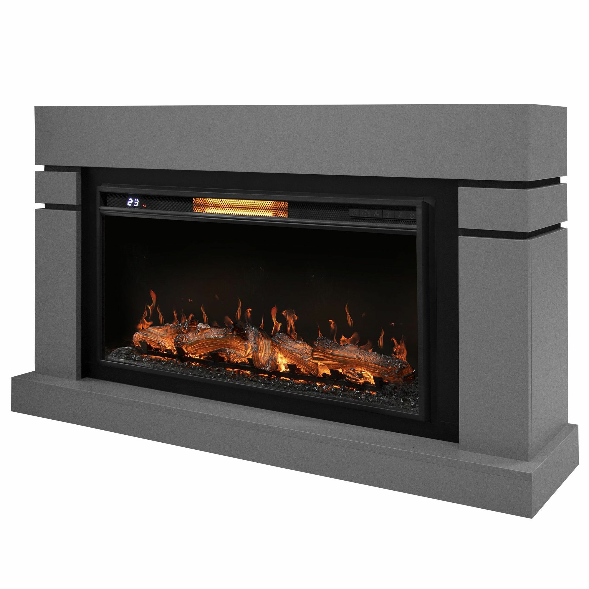 Каминокомплект: Очаг Electrolux EFP/P-3620LS портал Lindos 42/40/36 светло-серый