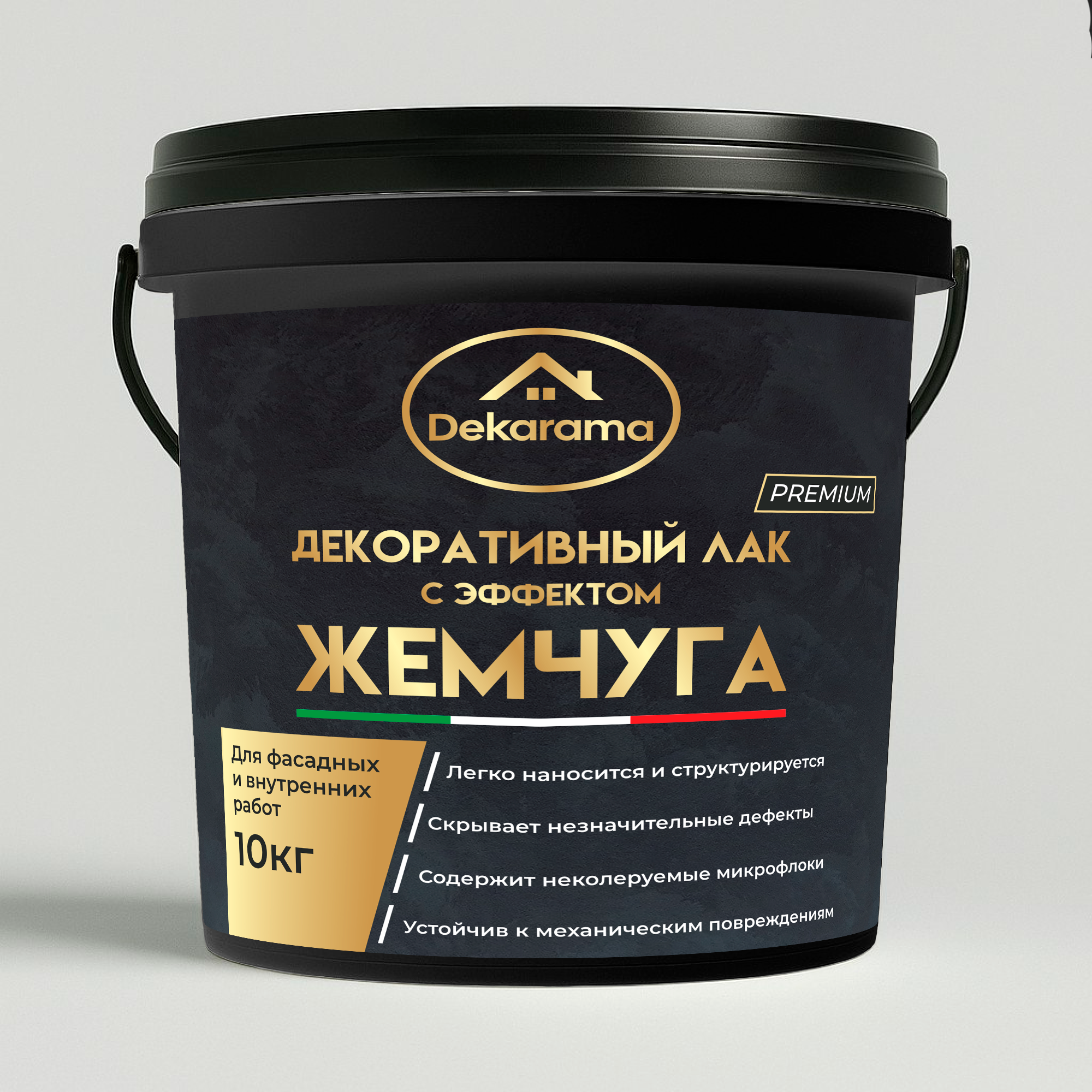Декоративный лак с эффектом жемчуга DEKARAMA PREMIUM для создания стильного и блестящего покрытия поверхностей