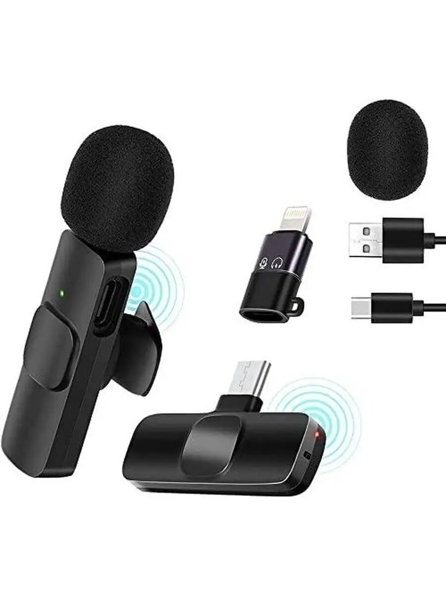 Микрофон для телефона, беспроводной, петличка для iPhone и Android, модель K8 — фото 1