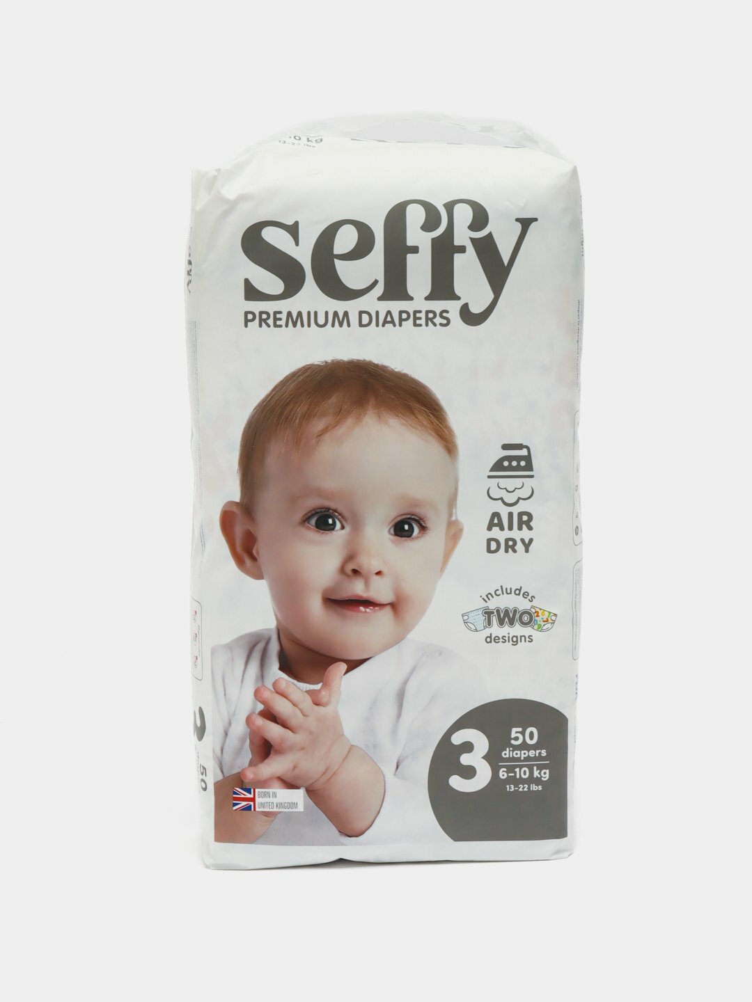 Подгузники Seffy для детей с липучками, 3 размер, 50 штук, 6-10 кг.