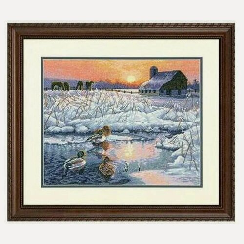 Изображение товара 70-35304 Набор для вышивания крестом "Зимнее утро",38*30см, DIMENSIONS