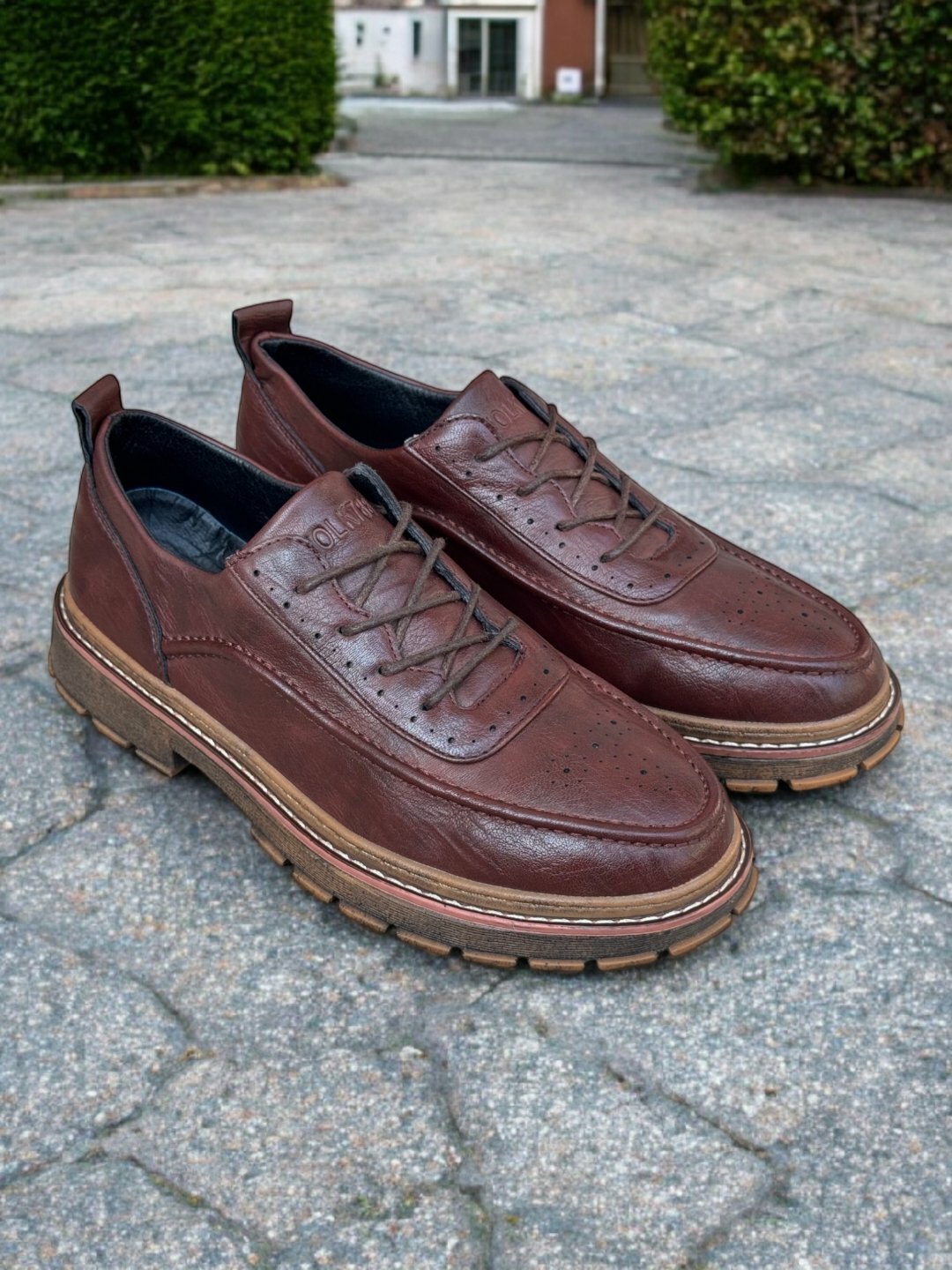 Лоферы  Туфли мужские Solid Step, из экокожи, водонепроницаемые, размер 38 39 40 41 42 43, карамельный — фото 1