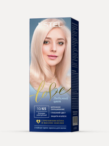 Изображение товара ESTEL Стойкая крем-краска LOVE для закрашивания седины, тон 10/65 Блондин жемчужный, 115 мл