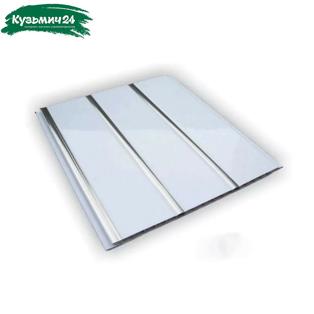 Панель ПВХ Белый мираж хром 10х240х3000 мм