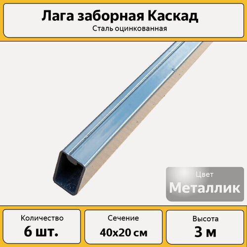 Изображение товара Лаги вальцованная Каскад оцинкованные (6 шт.) / 40х20 мм / 3 м