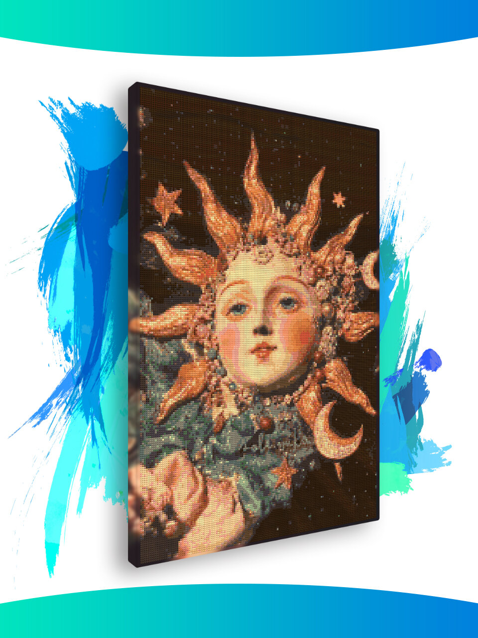 Алмазная мозаика на подрамнике - вышивка Солнышко 40 х 60 см