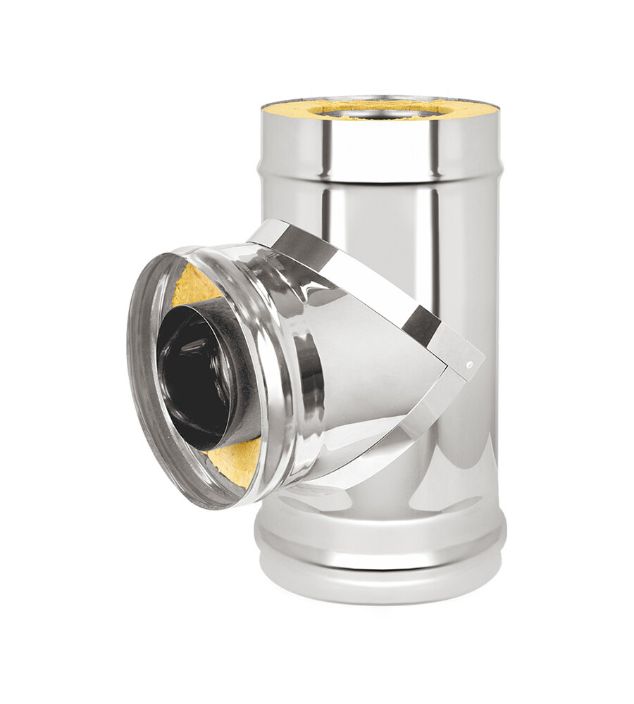 Везувий Сэндвич тройник 115х200 мм Нерж Нерж  AISI 430 0 8 мм   угол 90 