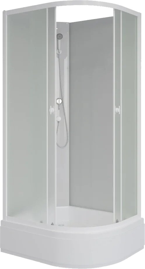 Душевая кабина Niagara Promo P90/70/26L/MT/BK стеклянная 90x70 открытая (без крыши) с матовым стеклом без гидромассажа средний поддон с белым профилем