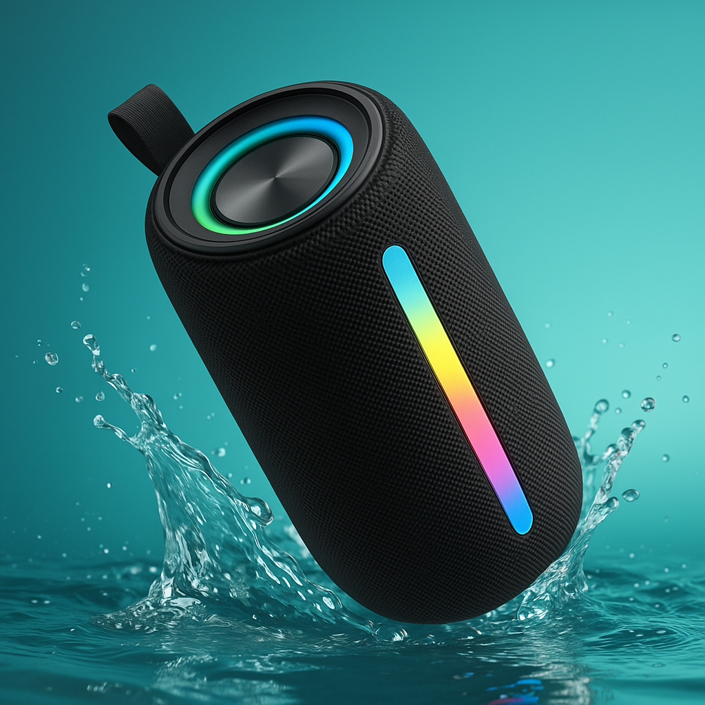 Беспроводная колонка с подсветкой RGB в корпусе из влагостойкого материала