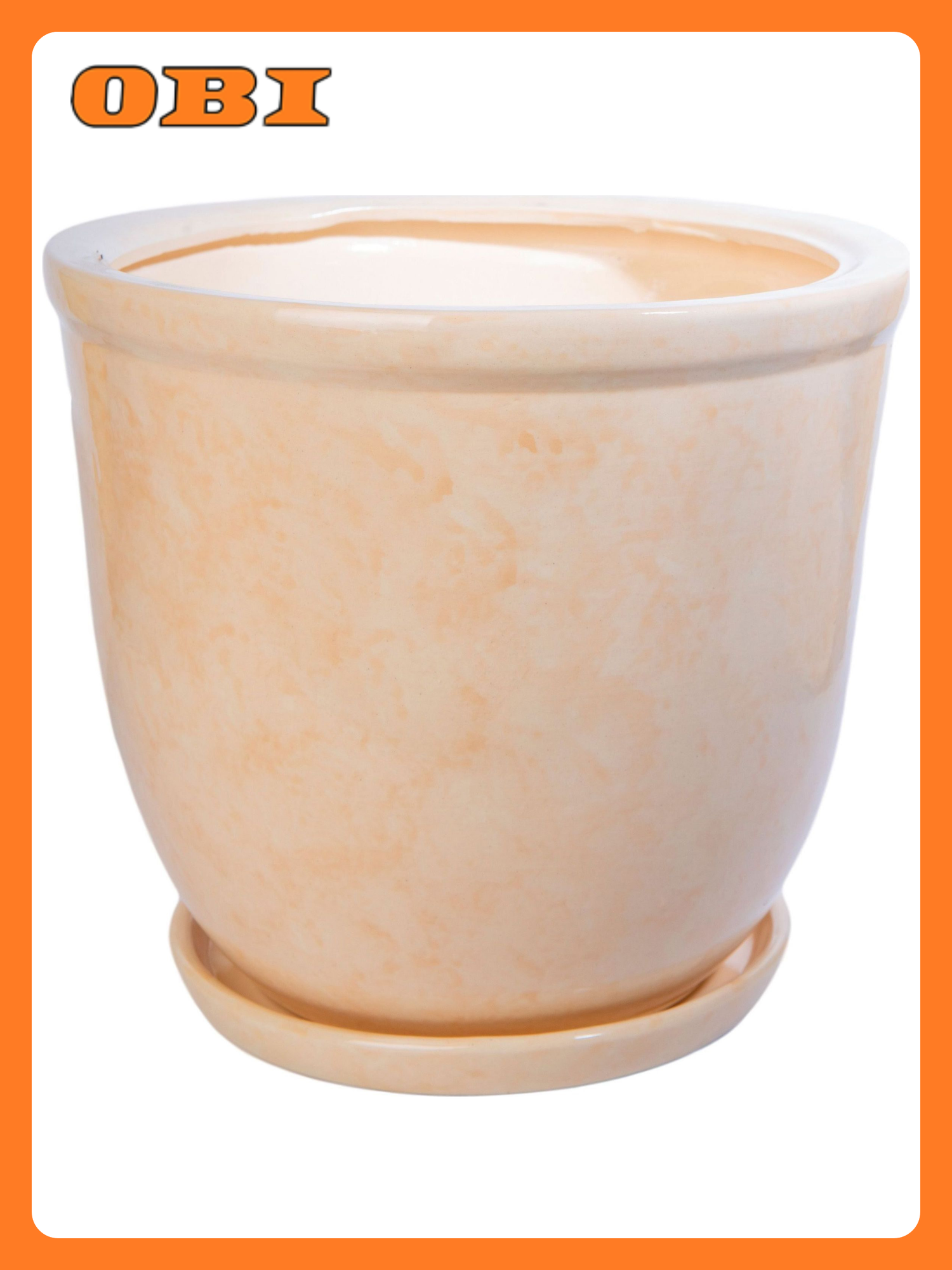 Горшок Кедр №2 керамический бежевый с поддоном 8л d25см