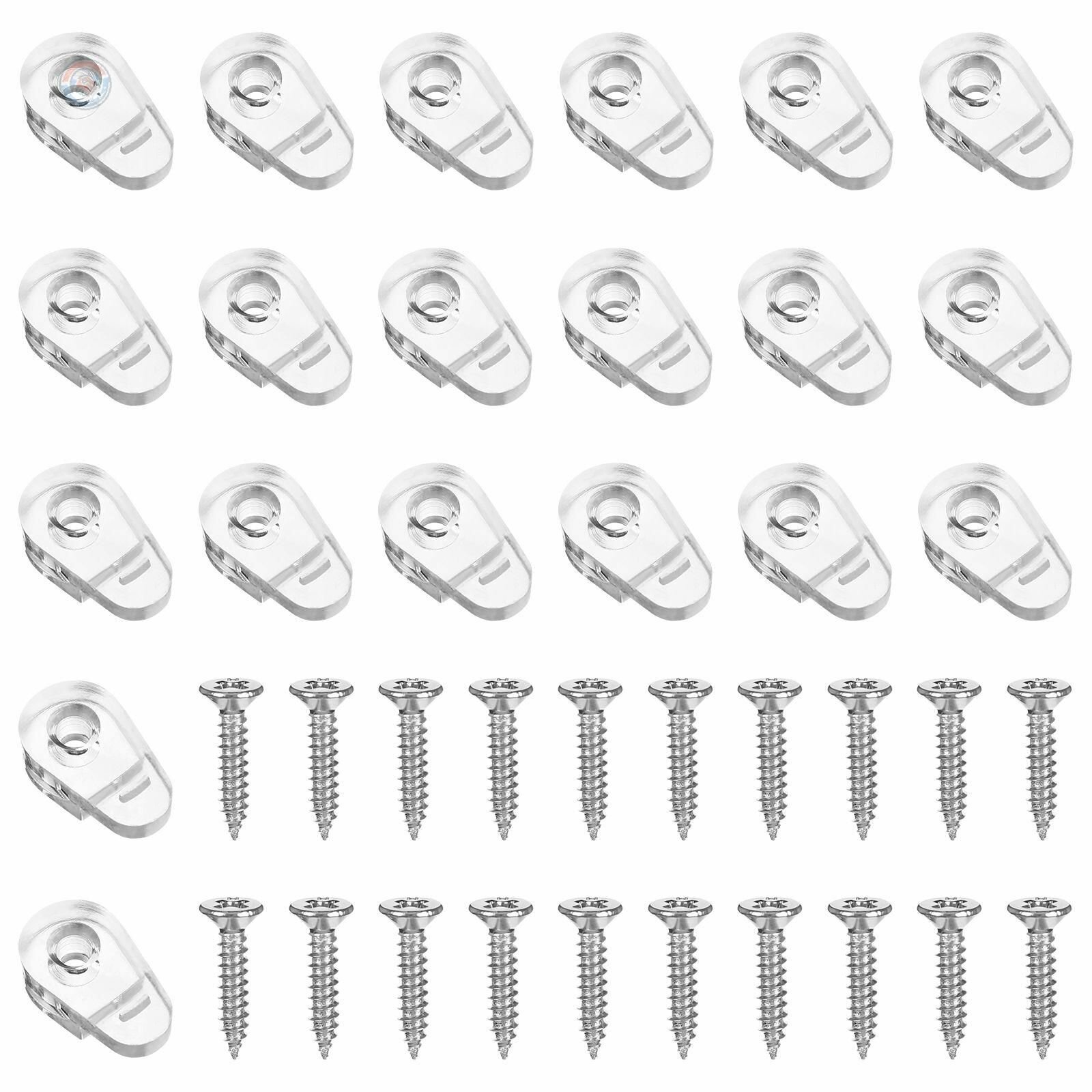 20 прозрачных стеклянных зажима для зеркал и фото пластиковые держатели без сверления универсальные клипсы для картин рамок стекла и декора комплект крепежей