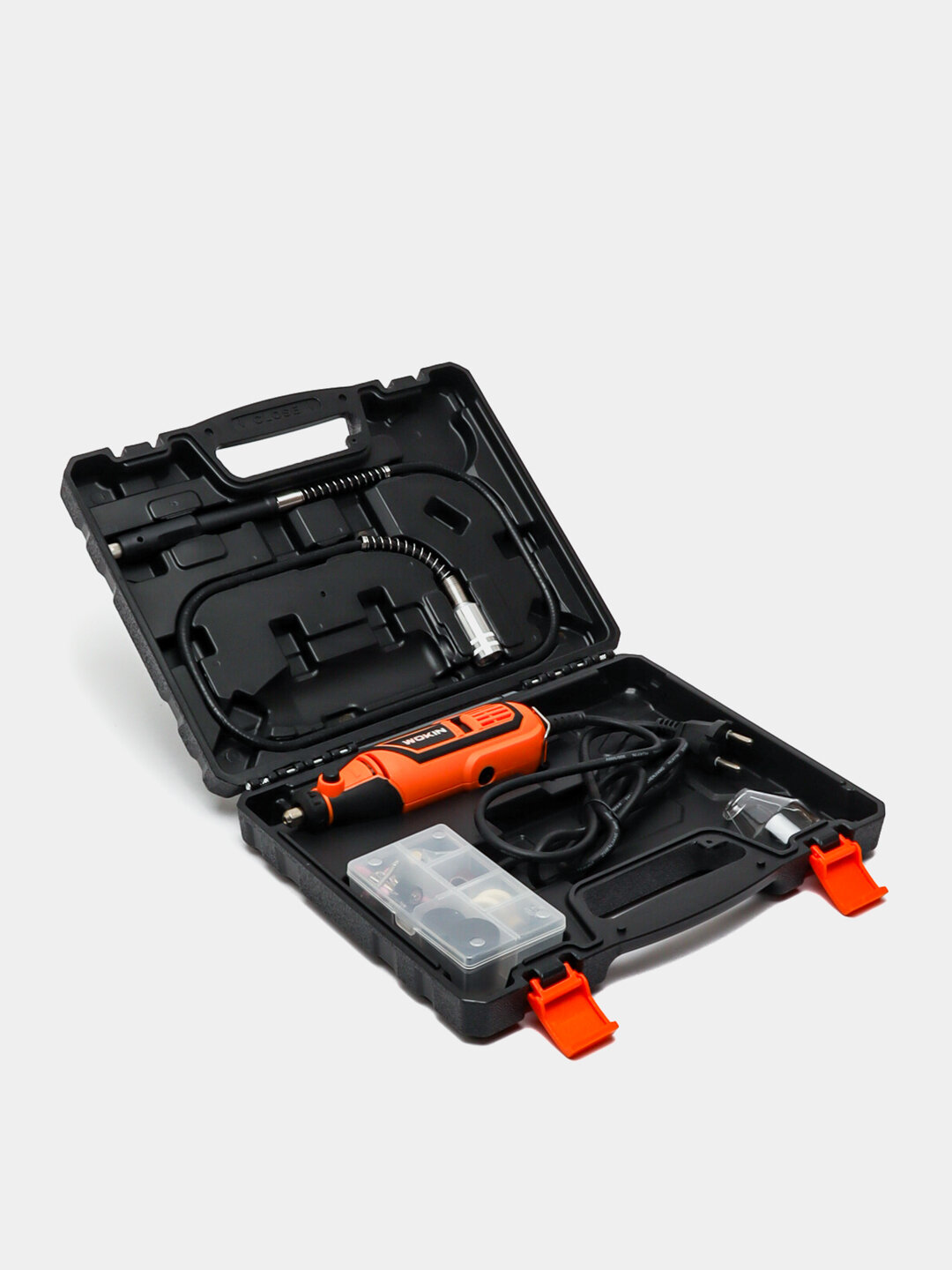 Гравер (бормашинка) в кейсе с набором сменных насадок из 108 шт, WOKIN