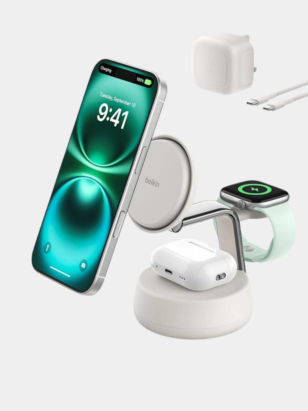 Belkin MagSafe 3-в-1 Qi2 — Магнитная станция зарядки для iPhone, Apple Watch и AirPods