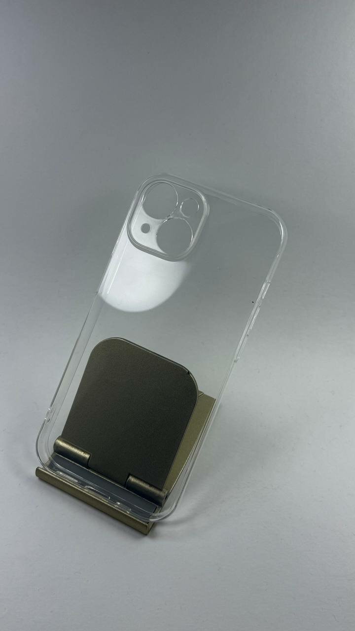 Чехол бесцветный, для Iphone 15, силикон, прозрачный, противоударный — фото 1