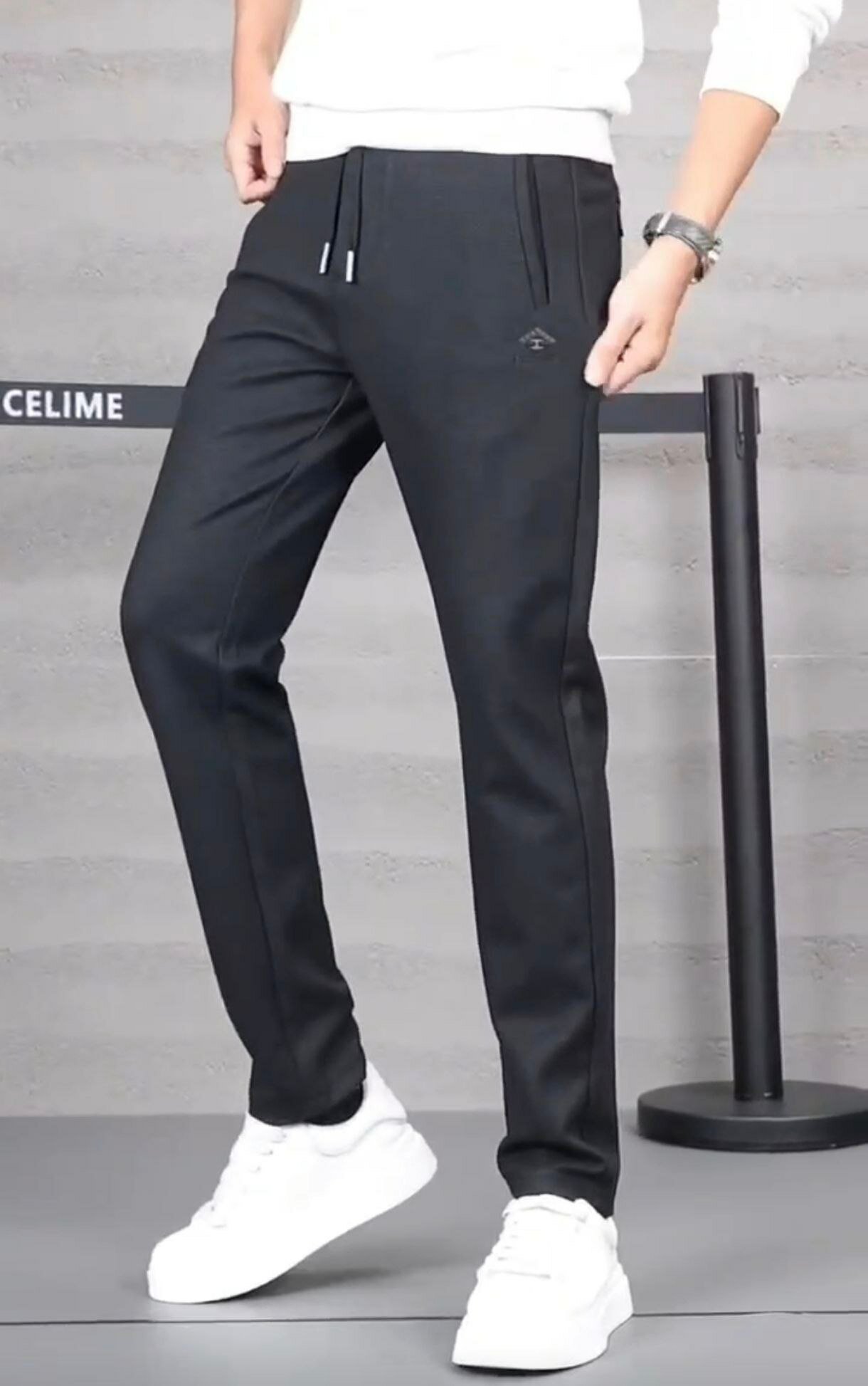 Брюки утеплённые  брюки с начёсом, размер 36, черный — фото 1