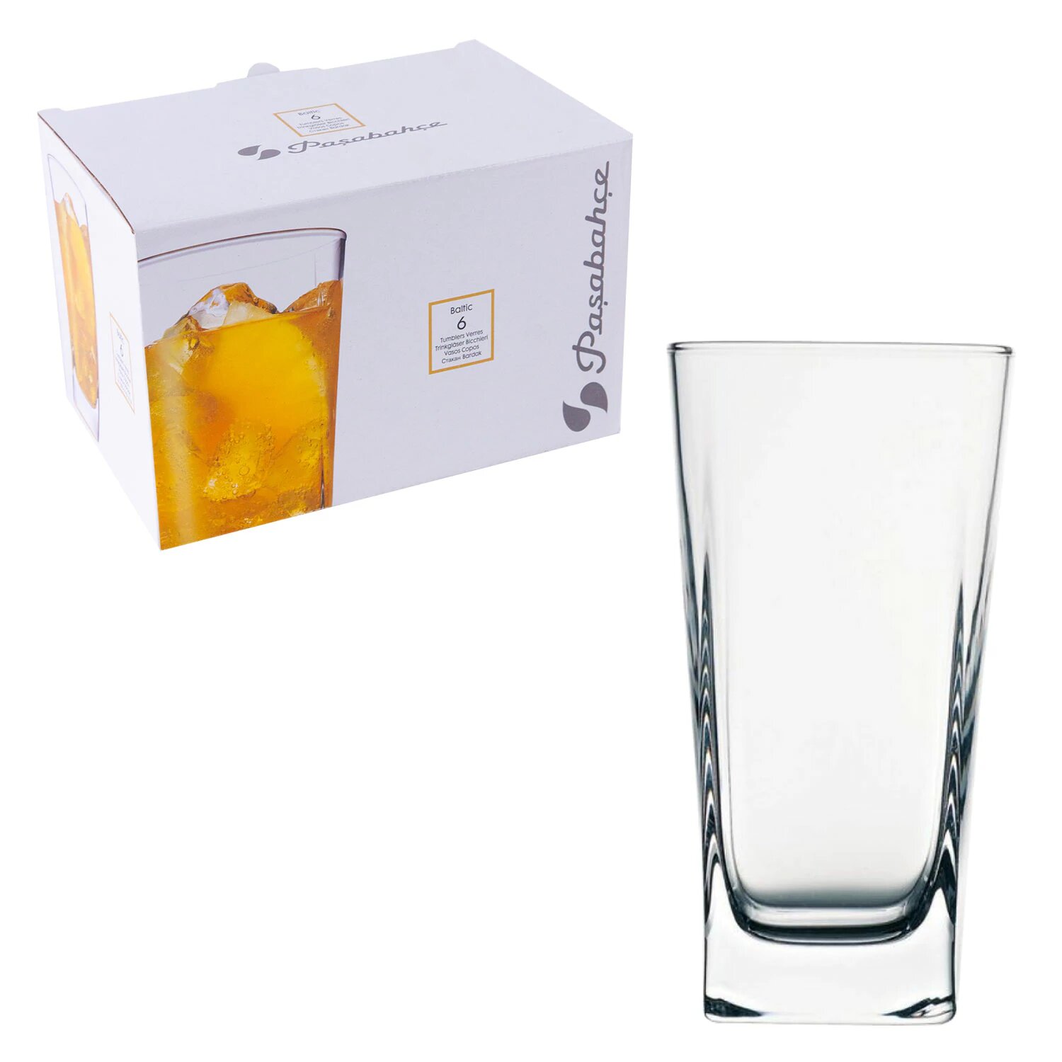 Стакан высокий 290 мл комплект 6 штук стекло PASABAHCE 
