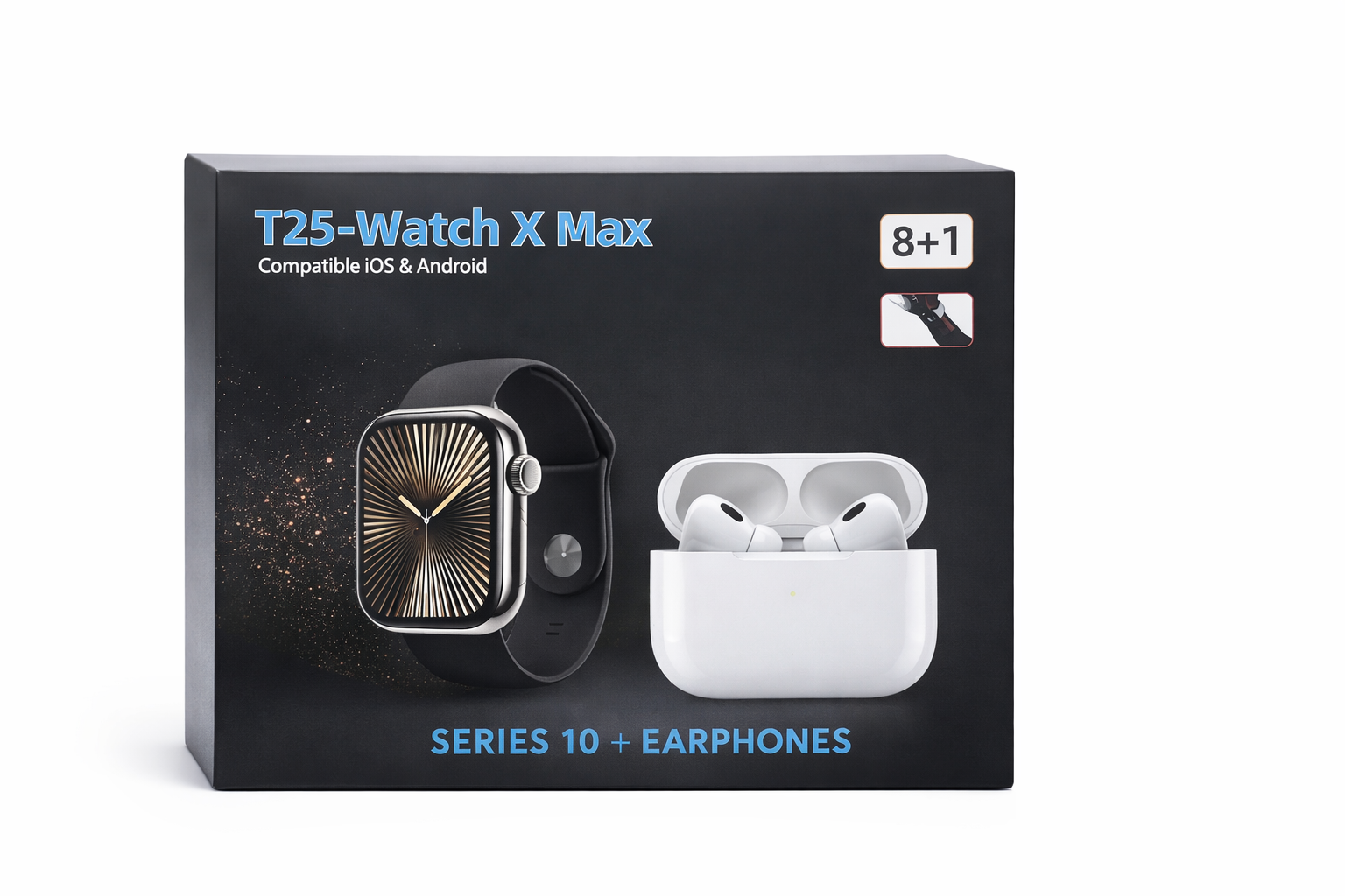 Смарт-часы T25 Watch X Max Series 10 + беспроводные наушники в комплекте