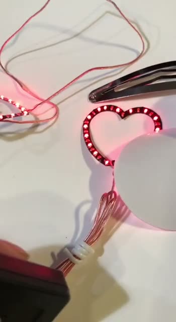 Светодиодное сердечко COSY, для двух девочек, полимерный материал, 3,5x3,5см, с блоком питания (2 набора) — фото 1