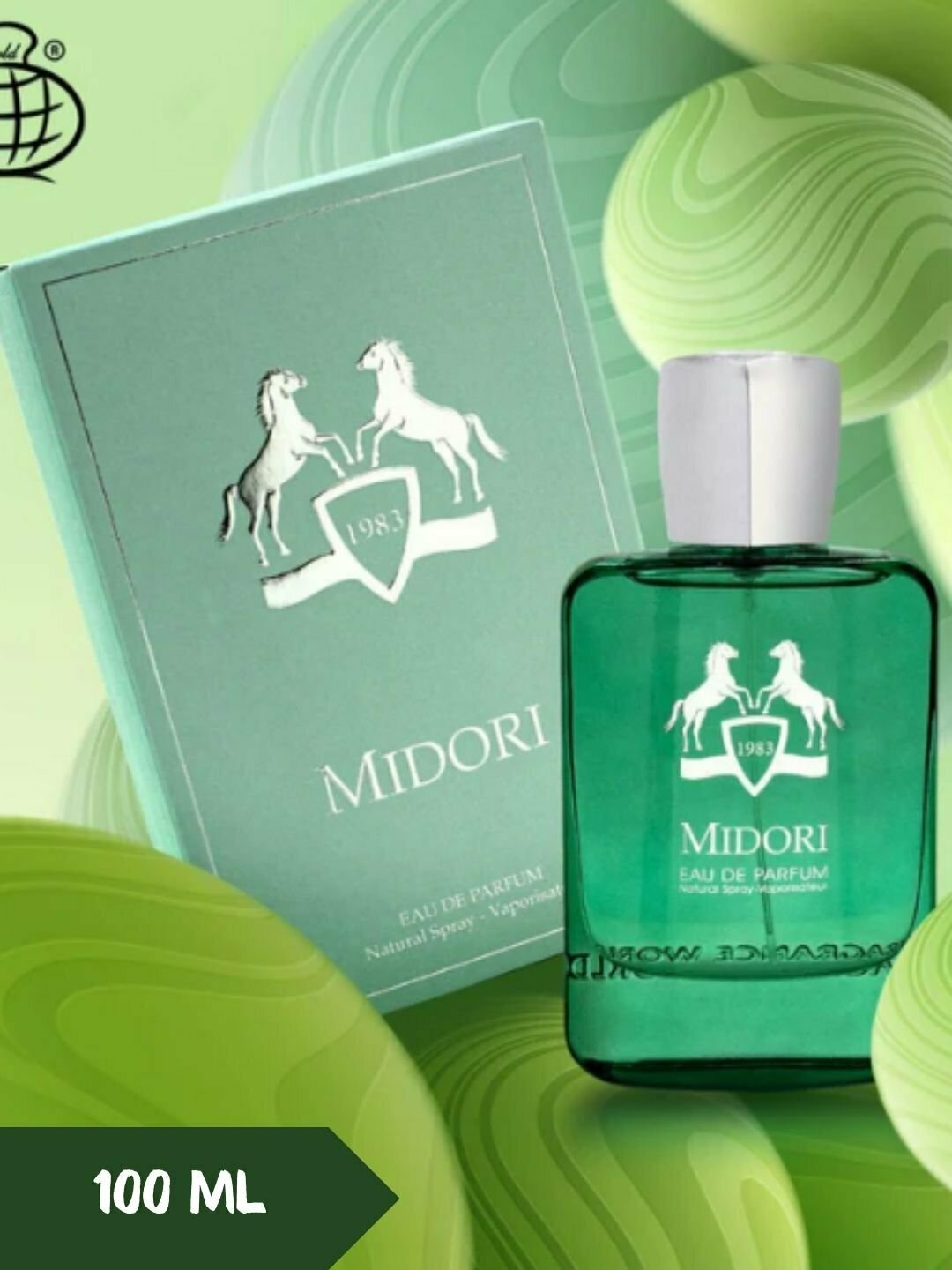 Парфюмерная вода MIDORI FRAGRANCE WORLD EDP 100 мл. Мужской парфюм с гармонией зелёных и древесных нот. Стойкий аромат,