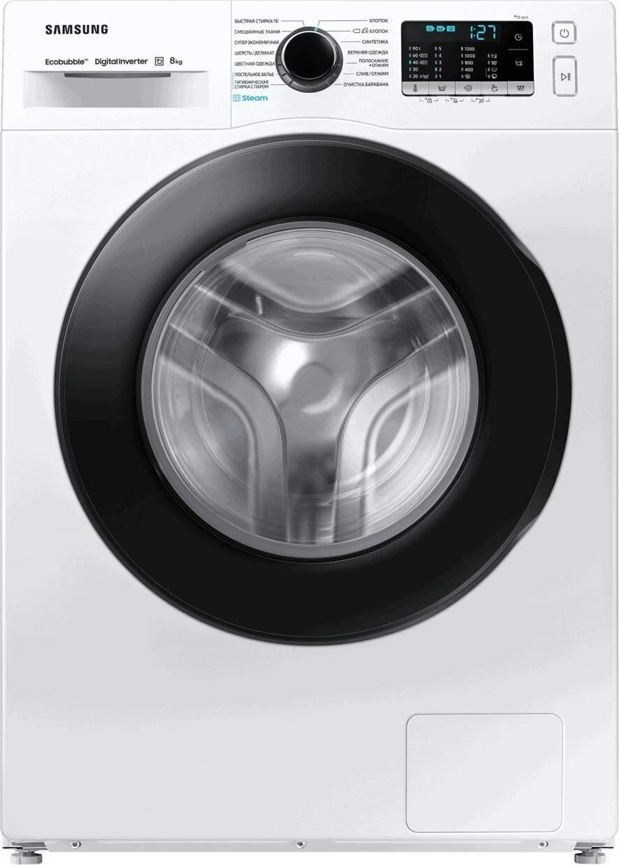 SAMSUNG>Стиральная машина SAMSUNG WW80AGAS26AE, узкая, загрузка до 8 кг, с инверторным мотором и дезинфекцией