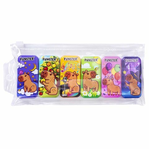 Корректирующая лента FUNSTER, 5мм х 5м, комплект 6 штук, пенал с zip lock замком, 273021