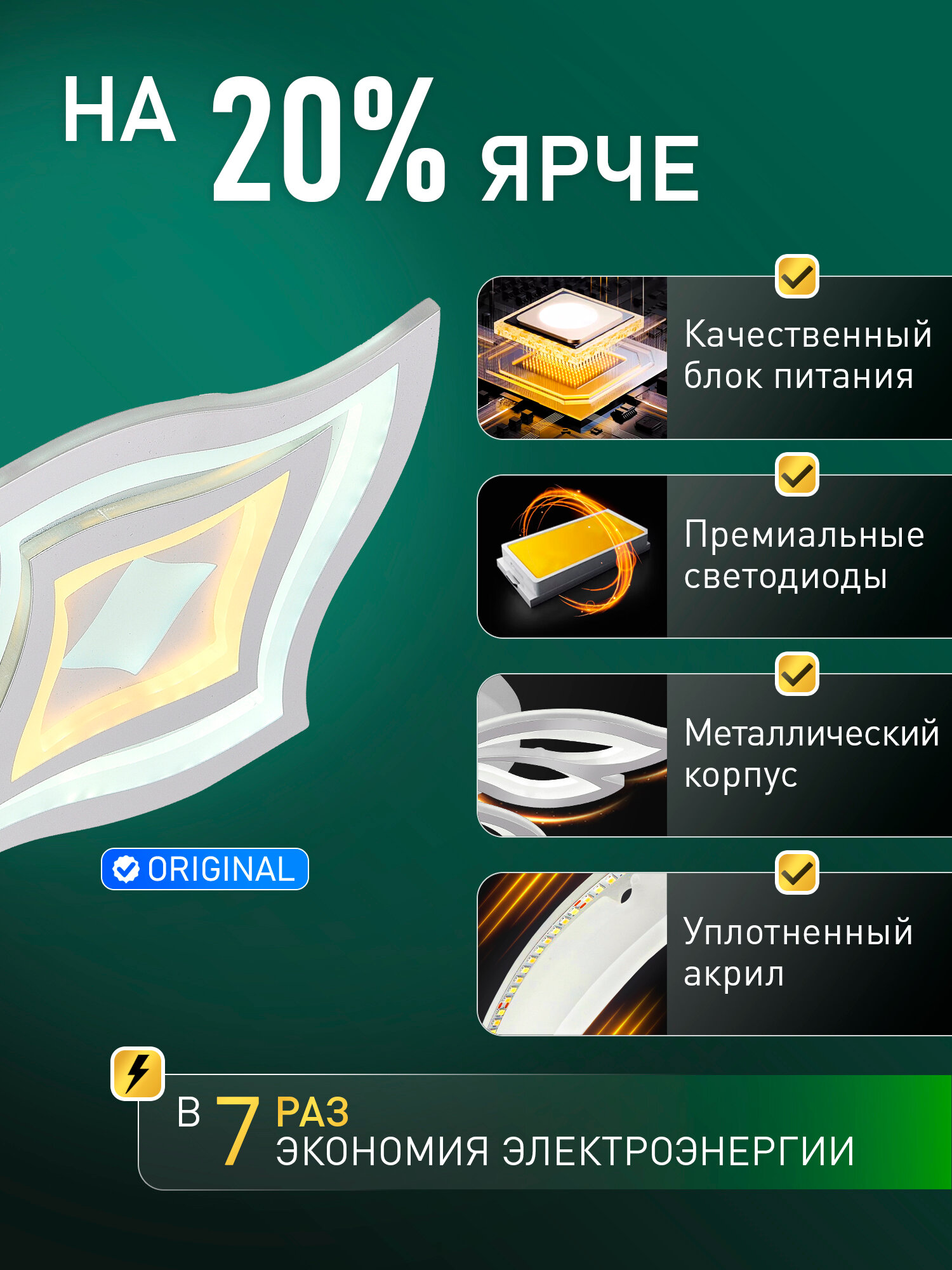 Светодиодное бра/люстра Natali Kovaltseva 81014/1W, мощность 80 Ватт — фото 1