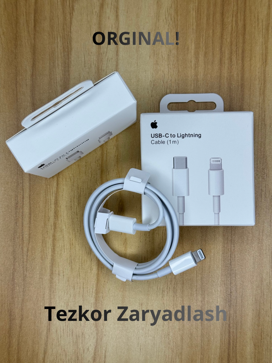Оригинальный кабель Apple Type-C to Lightning USB – для iPhone X / 11 / 12 / 13 / 14 Pro Max